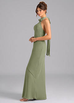 Azazie Velli Bridesmaid Dresses Pistachio Mermaid Bow Chiffon Dress image5