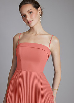 Azazie Mariana Bridesmaid Dresses Salmon Pink A-Line Strapless Chiffon Dress image4