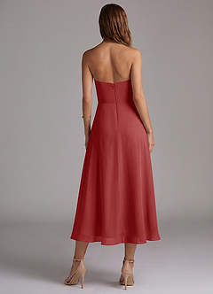 Azazie Wren Bridesmaid Dresses Rust A-Line Strapless Chiffon Dress image2