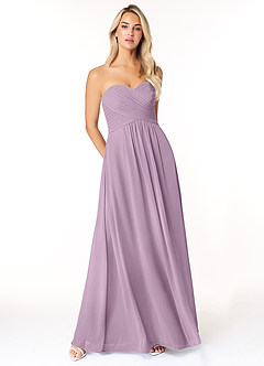 Azazie Yazmin Brautjungfernkleider Wandelbar A-Linie Herzausschnitt Chiffon Kleid Blauregen image1