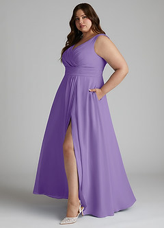 Azazie Karina Bridesmaid Dresses Tahiti A-Line Pleated Chiffon Dress image8