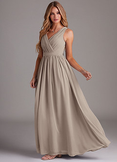 Azazie Kingsley Bridesmaid Dresses Frost A-Line Lace Chiffon Dress image4