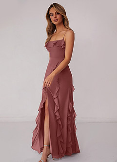 Barbie ♥ Azazie Bridesmaid Dresses Amethyst Sheath Bow Chiffon Dress image5