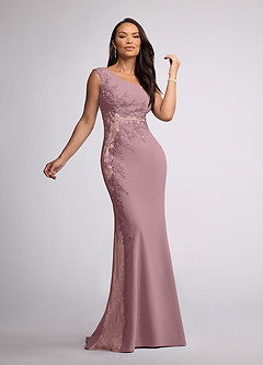 Azazie Juliane vestidos de madre de la novia Vestido de Rosa Polvorienta de Encaje de Sirena con Lentejuela image1