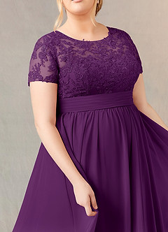 Azazie Annette Abiti per la Madre della Sposa Abito A-Line in Chiffon Pizzo Uva image11
