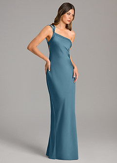 Azazie Monroe Bridesmaid Dresses Bermuda Mermaid One Shoulder Stretch Satin Dress image5