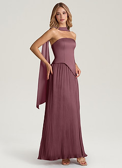Azazie Tierney Jurken voor bruidsmeisjes Converteerbaar Jurk van Chiffon met A-Lijn Strapless Sangria image7