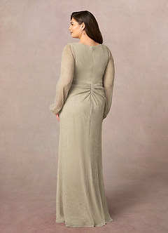 Upstudio Sterling laatste Uitverkoop A-Lijn Jurk van Metalen gaas Ruches Champagne image6