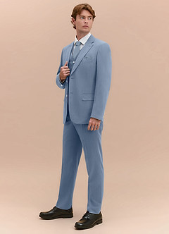 front William Stoffig Blauw 3-delig pak