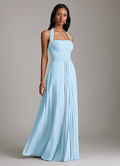 Azazie Clarisa Bridesmaid Dresses Sky Blue A-Line Pleated Chiffon Dress image1