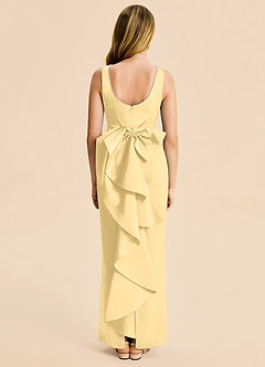 Azazie Emi Junior Robe Fourreau en Satin extensible Nœud Beurre image5