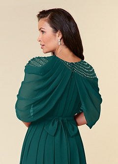 Azazie Olena Mother of the Bride Dresses Peacock A-Line Sequins Chiffon Dress image6