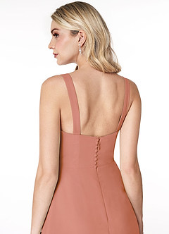 Azazie Jay Bridesmaid Dresses MAI TAI A-Line Square Neckline Side Slit Chiffon Dress image6