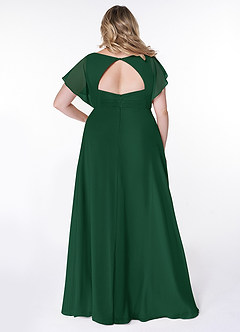 Azazie Rylee Bridesmaid Dresses Dark Green A-Line Pleated Chiffon Dress image7