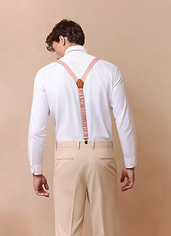 front Matching Color Matte Satin Suspenders