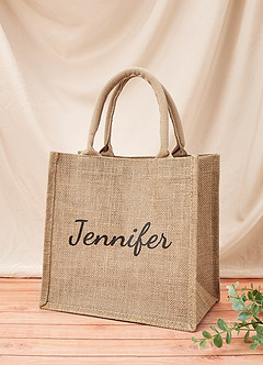 front Custom Name Bride Jute Backpack