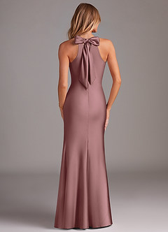 Azazie Doretta Bridesmaid Dresses Vintage Mauve Mermaid Pleated Stretch Satin Dress image2