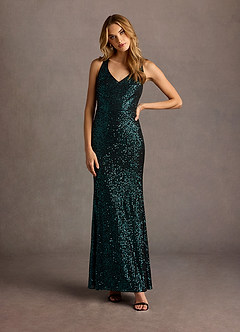 Galia Peacock Sequin Maxi Dress image3