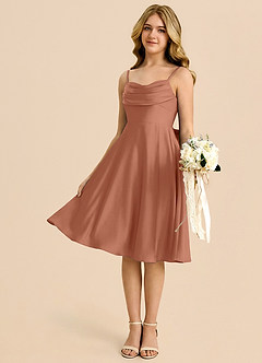 Azazie Bear Junior Bronzer A-Line Sweetheart Neckline Stretch Satin Dress image4