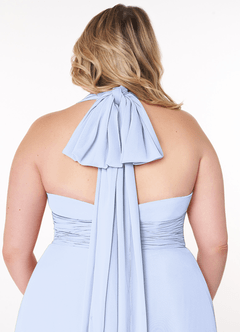 Azazie Fifi Brautjungfernkleider Wandelbar A-Linie Schulterfrei Chiffon Kleid Eis image14
