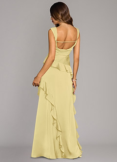 Azazie Sloane Bridesmaid Dresses Lemon Sorbet A-Line Sweetheart Neckline Stretch Satin Dress image2