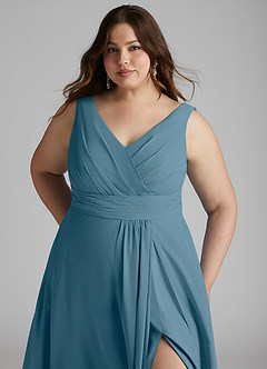 Azazie Karina Bridesmaid Dresses Bermuda A-Line Pleated Chiffon Dress image11