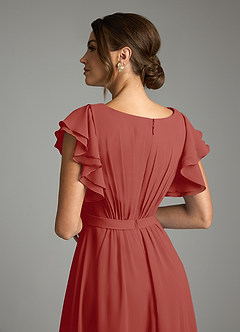 Azazie Daphne Modest Bridesmaid Dresses A-Line Ruffled Chiffon Floor-Length Dress image6