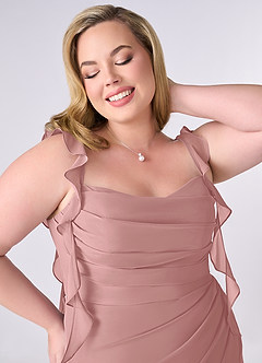 Barbie ♥ Azazie 신부 들러리 드레스 인어 쉬폰 플로어 길이 드레스 image11