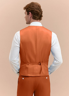 front James Burnt Orange Structured Stretch Suit Vest