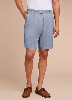 front Gavin Striped Seersucker Shorts