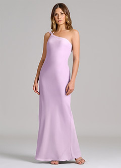 Azazie Monroe 신부 들러리 드레스 쉬스 한쪽 어깨 쉬폰 바닥 길이 드레스 image3