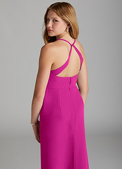 Azazie Becca Junior Fuchsia Mermaid Chiffon Dress image2