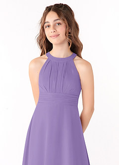 Azazie Linna Junior Tahiti A-Line Pleated Chiffon Dress image4