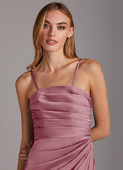 Azazie Lexie Final Sale Vintage Mauve Sheath Strapless Stretch Satin Convertible Dress image2