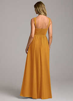Azazie Rosaline Brautjungfernkleider A-Linie Seitliche Cut-Outs Chiffon Kleid Butterscotch image6