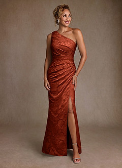 Azazie Joylin Suknie dla Matki Panny Młodej Trąbka Jedno ramię Kwiatowe wypalenie Długość podłogi Sukienka image1