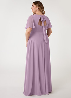 Azazie Kimber Bridesmaid Dresses Wisteria A-Line Flounce Sleeve Chiffon Dress image8