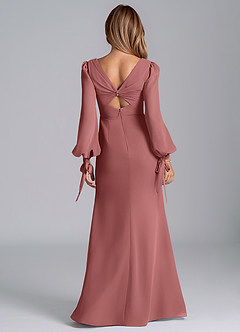 Azazie Mero Bridesmaid Dresses Amethyst Mermaid Long Sleeve Chiffon Dress image3