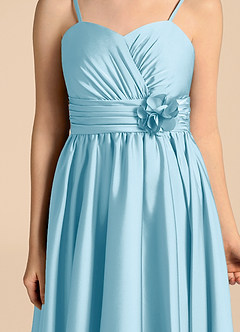 Azazie Catalina Junior Sky Blue A-Line Sweetheart Neckline Stretch Satin Dress image8