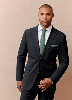front Matte Satin Wide Tie and Pocket Square Set