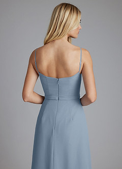 Azazie Celaena 신부 들러리 드레스 A라인 주름진 쉬폰 바닥 길이 드레스 image3