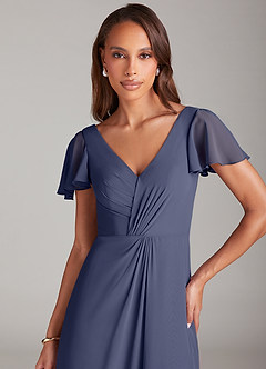 Azazie Soren Bridesmaid Dresses Stormy A-Line Ruched Chiffon Dress image6