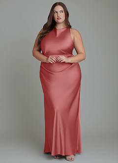 Azazie Evadne Robes à essayer chez vous Robe Fourreau en Satin extensible Plissé Noir image10
