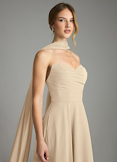 Azazie Ayla Abiti da Damigella Abito A-Line in Chiffon Scollo a Cuore Champagne image6