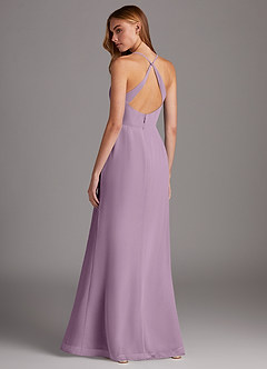 Azazie Manila Bridesmaid Dresses Wisteria Sheath V-Neck Chiffon Dress image2