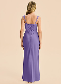 Azazie Agustina Junior Tahiti Sheath Pleated Stretch Satin Dress image2