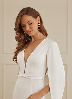 Christian Siriano Bridal for Azazie 2001 Wedding Dresses Diamond White Caramel Mermaid Crepe Back Satin Dress image7