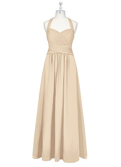 Azazie Claudia Bridesmaid Dresses Champagne A-Line Sweetheart Neckline Chiffon Dress image7