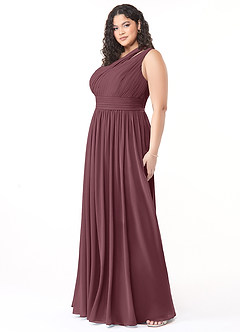 Azazie Molly Final Sale Dusty Blue A-Line One Shoulder Chiffon Dress image9