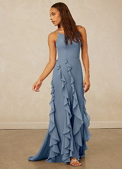 Christian Siriano Bridal for Azazie 1006 Bridesmaid Dresses Twilight Mermaid Ruched Chiffon Dress image4